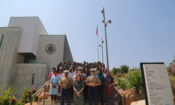 U.S. Consulate Hyderabad staff pose in front of the newly opened consulate in Nanakramguda.