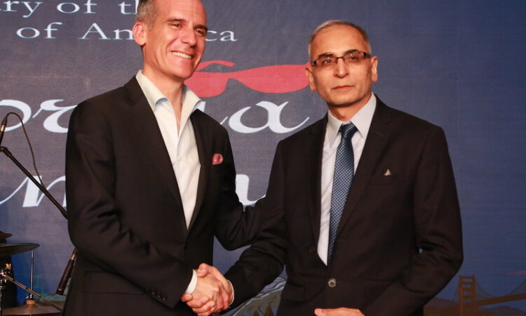 Ambassador Garcetti with Indian Foreign Secretary Vinay Kwatra